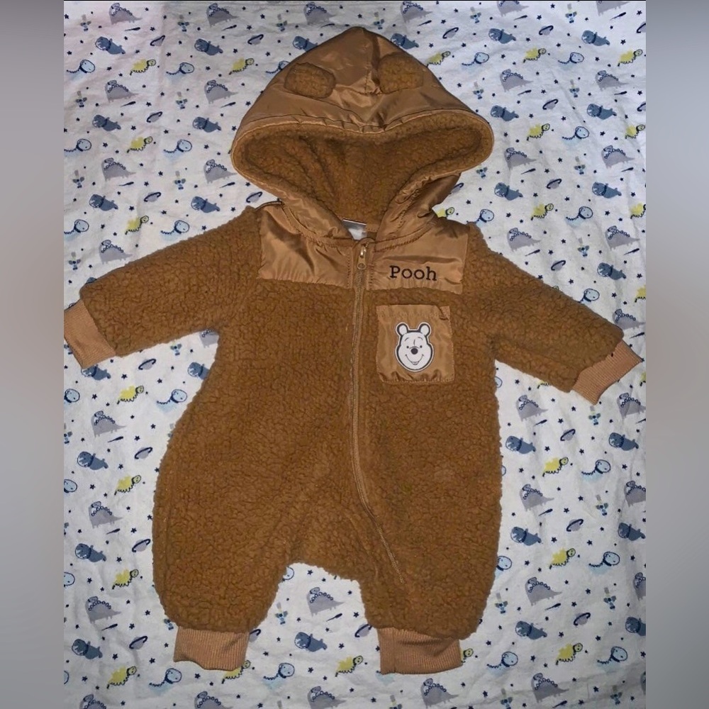 Disney Winnie The Pooh Zip Up Coverall Newborn To Infant